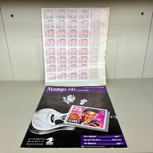 Elvis LEGENDS OF AMERICAN MUSIC USPS Commemorative 40 Stamp Sheet &Catalogue